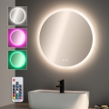 Brilagi - LED RGBW kylpyhuoneen lämmitettävä peili CLARA PRO LED/19W/230V Ø 60 cm IP44 CRI 90 himmennettävä + CCT + kaukosäädin