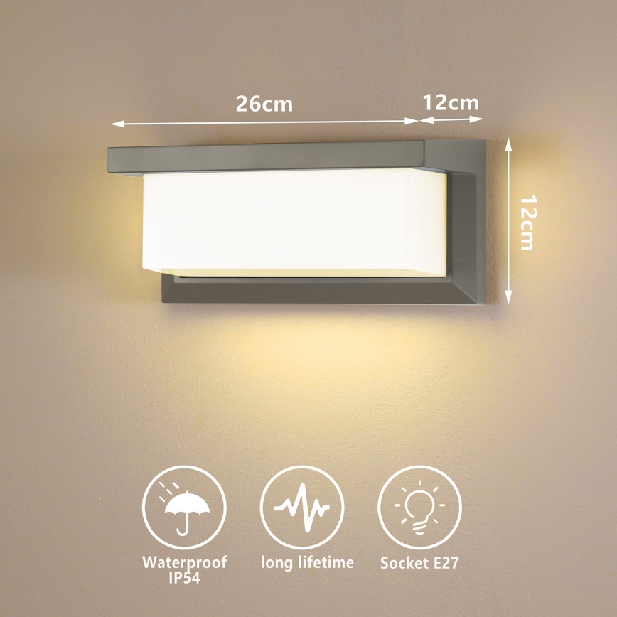 Brilagi - LED RGBW himmennettävä ulkoseinävalaisin BRICKY 1xE27/15W/230V 2700-6500K IP54 harmaa