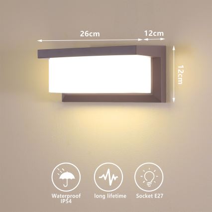 Brilagi - LED RGBW himmennettävä ulkoseinävalaisin BRICKY 1xE27/15W/230V 2700-6500K IP54 ruskea