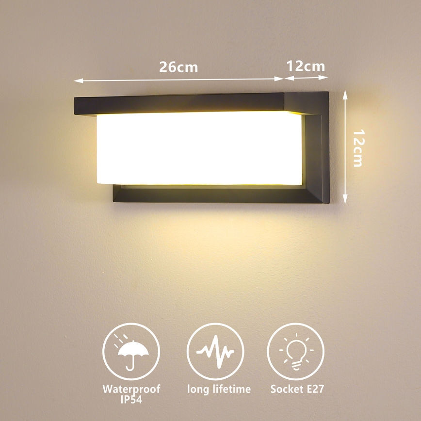 Brilagi - LED RGBW himmennettävä ulkoseinävalaisin BRICKY 1xE27/9W/230V 2700-6500K antrasiitti IP54