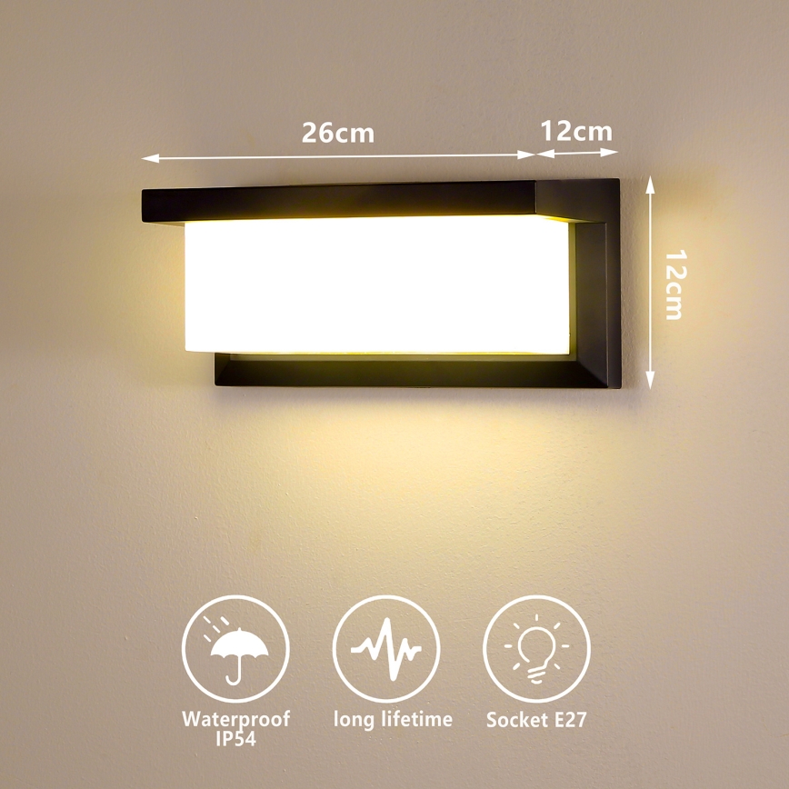 Brilagi - LED RGBW himmennettävä ulkoseinävalaisin BRICKY 1xE27/9W/230V 2700-6500K IP54 musta