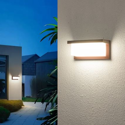 Brilagi - LED RGBW himmennettävä ulkoseinävalaisin BRICKY 1xE27/9W/230V 2700-6500K IP54 ruskea