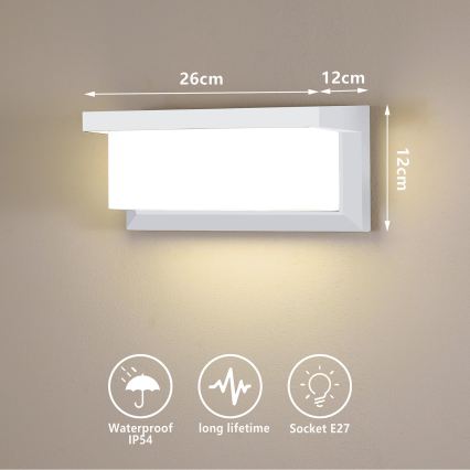 Brilagi - LED RGBW himmennettävä ulkoseinävalaisin BRICKY 1xE27/9W/230V 2700-6500K IP54 valkoinen