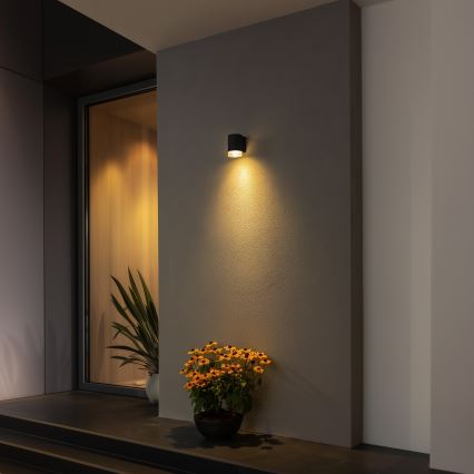 Brilagi - LED RGBW himmennettävä ulkoseinävalaisin MATERA 1xGU10/4,8W/230V 3000K IP54 musta + kaukosäädin
