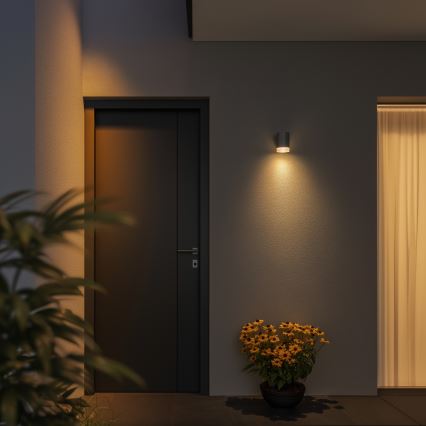 Brilagi - LED RGBW himmennettävä ulkoseinävalaisin MATERA 1xGU10/6W/230V 3000K IP54 harmaa + kaukosäädin