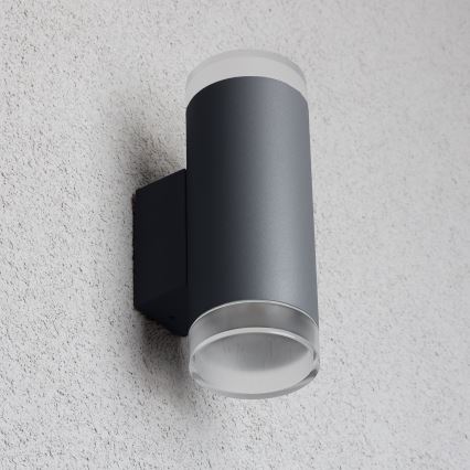 Brilagi - LED RGBW himmennettävä ulkoseinävalaisin MATERA 2xGU10/4,8W/230V 3000K IP54 antrasiitti + kaukosäädin