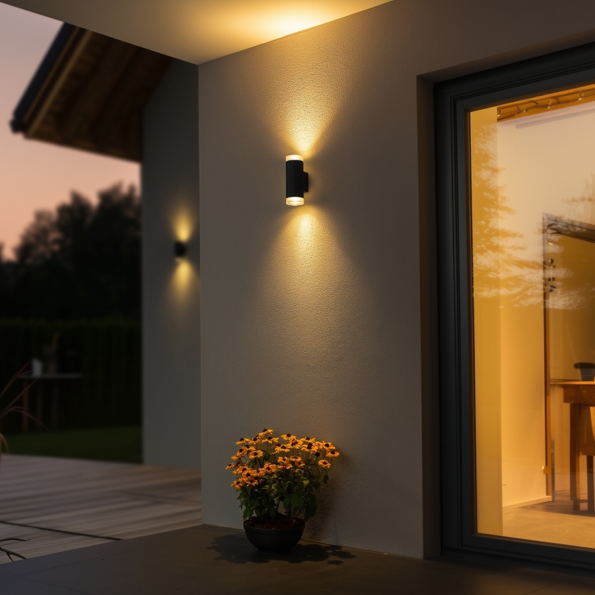 Brilagi - LED RGBW himmennettävä ulkoseinävalaisin MATERA 2xGU10/4,8W/230V 3000K IP54 antrasiitti + kaukosäädin