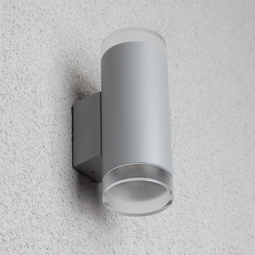 Brilagi - LED RGBW himmennettävä ulkoseinävalaisin MATERA 2xGU10/4,8W/230V 3000K IP54 harmaa + kauko-ohjain
