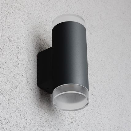 Brilagi - LED RGBW himmennettävä ulkoseinävalaisin MATERA 2xGU10/4,8W/230V 3000K IP54 musta + kaukosäädin