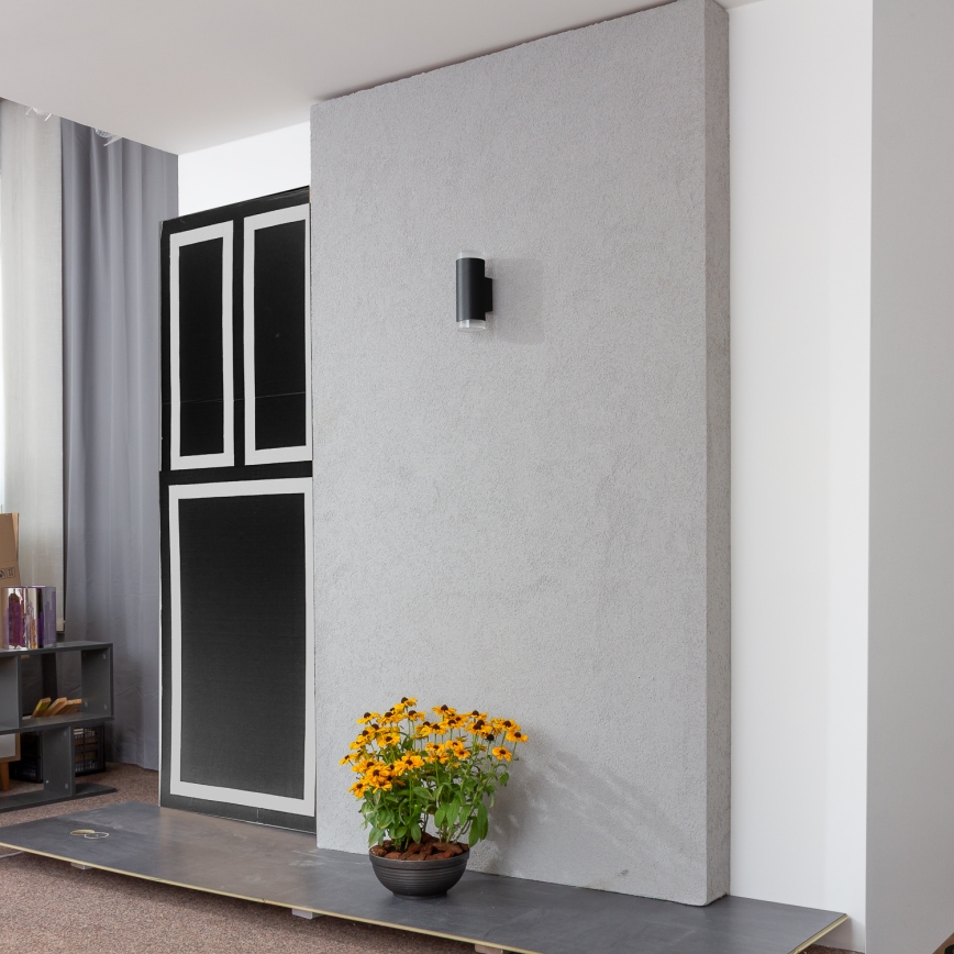 Brilagi - LED RGBW himmennettävä ulkoseinävalaisin MATERA 2xGU10/4,8W/230V 3000K IP54 musta + kaukosäädin