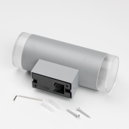 Brilagi - LED RGBW himmennettävä ulkoseinävalaisin MATERA 2xGU10/6W/230V 3000K IP54 harmaa + kauko-ohjain