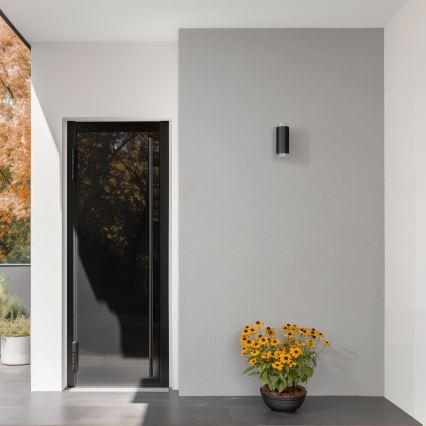 Brilagi - LED RGBW himmennettävä ulkoseinävalaisin MATERA 2xGU10/6W/230V 3000K IP54 musta + kaukosäädin