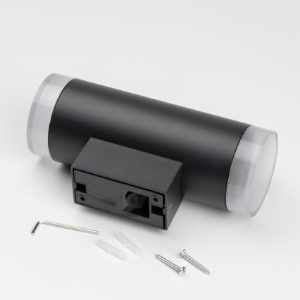 Brilagi - LED RGBW himmennettävä ulkoseinävalaisin MATERA 2xGU10/6W/230V 3000K IP54 musta + kaukosäädin