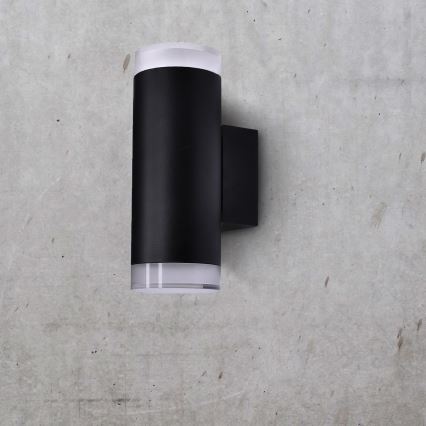 Brilagi - LED RGBW himmennettävä ulkoseinävalaisin MATERA 2xGU10/6W/230V 3000K IP54 musta + kaukosäädin