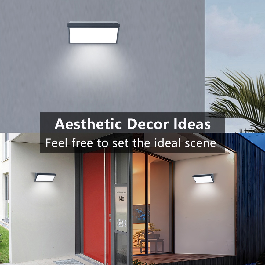 Brilagi - LED RGBW himmennettävä ulkoseinävalaisin TRIANGLE 1xE27/15W/230V 2700-6500K IP65 antrasiitti