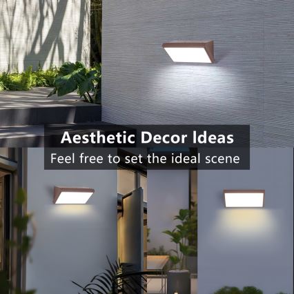 Brilagi - LED RGBW himmennettävä ulkoseinävalaisin TRIANGLE 1xE27/15W/230V 2700-6500K IP65 ruskea