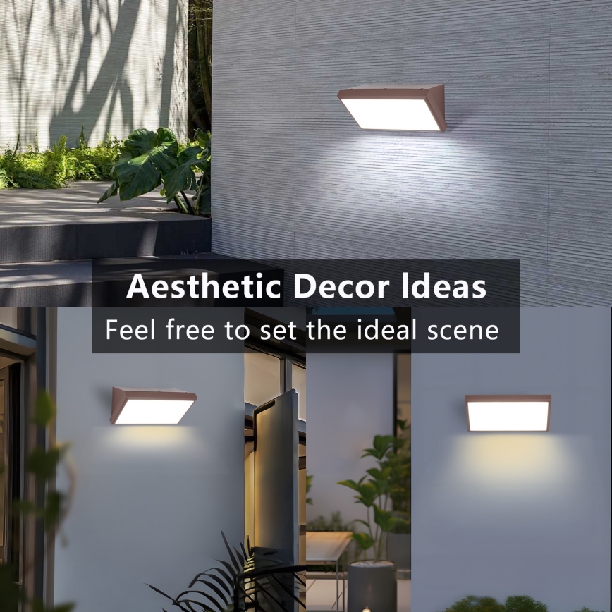 Brilagi - LED RGBW himmennettävä ulkoseinävalaisin TRIANGLE 1xE27/15W/230V 2700-6500K IP65 ruskea