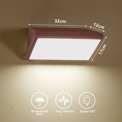 Brilagi - LED RGBW himmennettävä ulkoseinävalaisin TRIANGLE 1xE27/15W/230V 2700-6500K IP65 ruskea