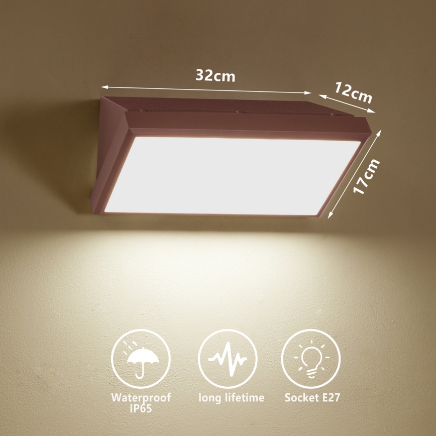 Brilagi - LED RGBW himmennettävä ulkoseinävalaisin TRIANGLE 1xE27/15W/230V 2700-6500K IP65 ruskea