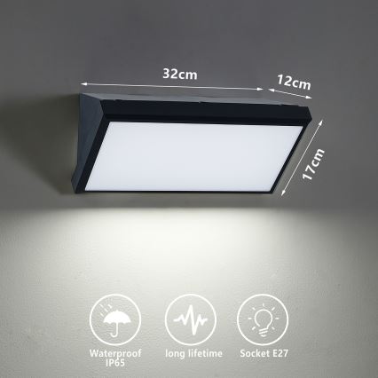 Brilagi - LED RGBW himmennettävä ulkoseinävalaisin TRIANGLE 1xE27/9W/230V 2700-6500K IP65 musta
