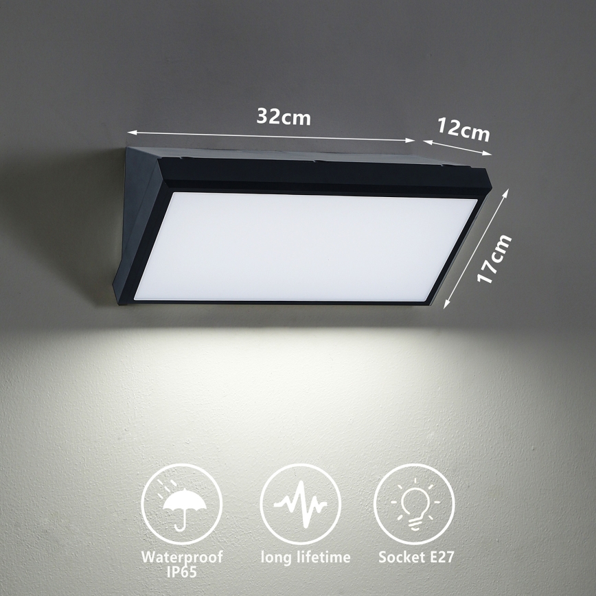 Brilagi - LED RGBW himmennettävä ulkoseinävalaisin TRIANGLE 1xE27/9W/230V 2700-6500K IP65 musta