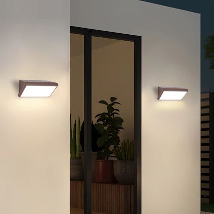 Brilagi - LED RGBW himmennettävä ulkoseinävalaisin TRIANGLE 1xE27/9W/230V 2700-6500K IP65 ruskea