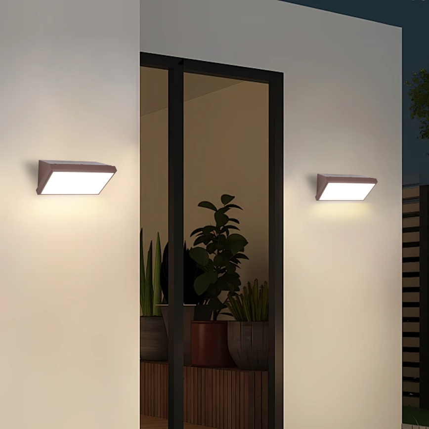 Brilagi - LED RGBW himmennettävä ulkoseinävalaisin TRIANGLE 1xE27/9W/230V 2700-6500K IP65 ruskea