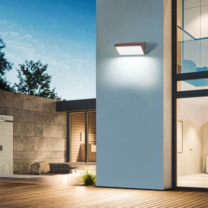 Brilagi - LED RGBW himmennettävä ulkoseinävalaisin TRIANGLE 1xE27/9W/230V 2700-6500K IP65 ruskea