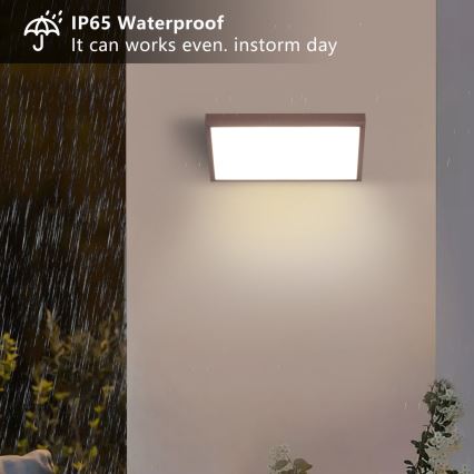 Brilagi - LED RGBW himmennettävä ulkoseinävalaisin TRIANGLE 1xE27/9W/230V 2700-6500K IP65 ruskea