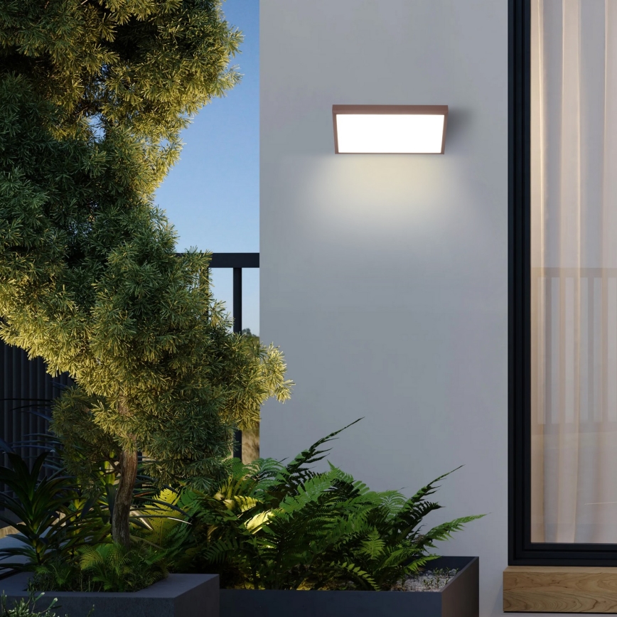 Brilagi - LED RGBW himmennettävä ulkoseinävalaisin TRIANGLE 1xE27/9W/230V 2700-6500K IP65 ruskea