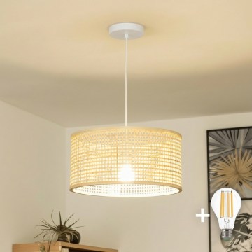 Brilagi - LED-riippuvalaisin CERIA BOHO 1xE27/40W/230V, halkaisija 40 cm, bambu, ripustusjohdolla