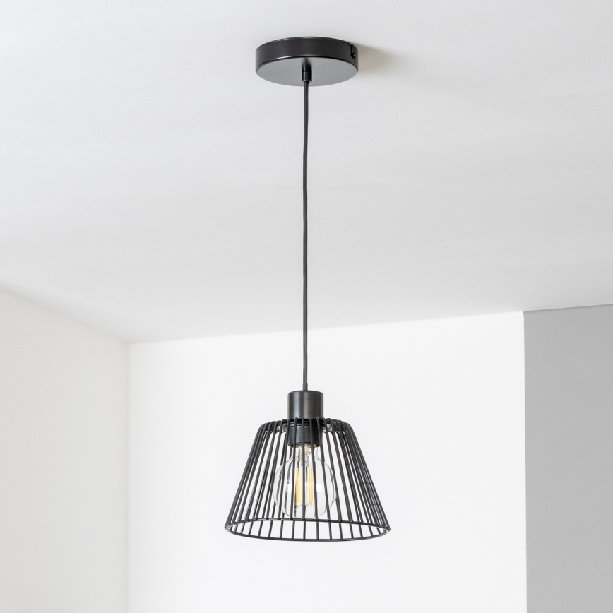 Brilagi - LED-riippuvalaisin CERIA WIRE vaijerilla 1xE27/40W/230V halkaisija 21 cm musta
