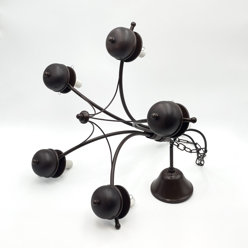 Brilagi - LED-riippuvalaisin ketjulla COTTAGE 5xE14/40W/230V tammi/valkoinen