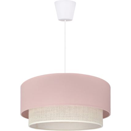 Brilagi - LED-riippuvalaisin johdolla BOHO BOBO 1xE27/60W/230V halkaisija 40 cm vaaleanpunainen/kerma