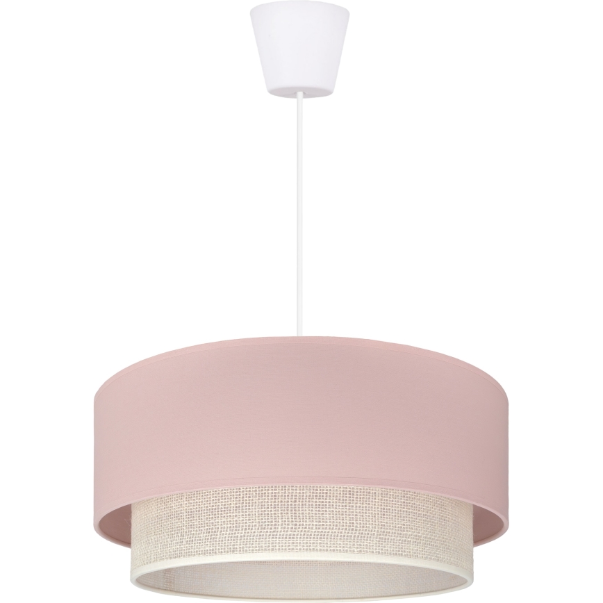Brilagi - LED-riippuvalaisin johdolla BOHO BOBO 1xE27/60W/230V halkaisija 40 cm vaaleanpunainen/kerma