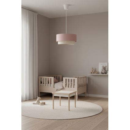 Brilagi - LED-riippuvalaisin johdolla BOHO BOBO 1xE27/60W/230V halkaisija 40 cm vaaleanpunainen/kerma