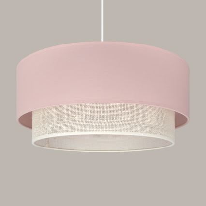 Brilagi - LED-riippuvalaisin johdolla BOHO BOBO 1xE27/60W/230V halkaisija 40 cm vaaleanpunainen/kerma