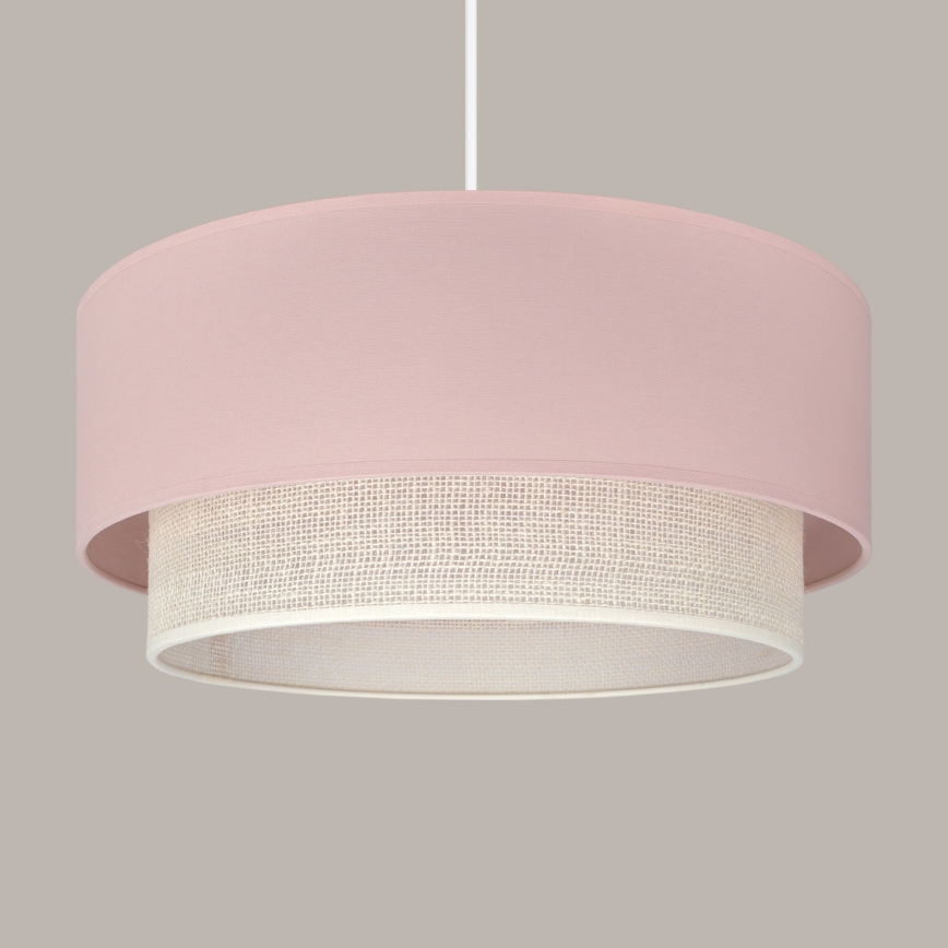 Brilagi - LED-riippuvalaisin johdolla BOHO BOBO 1xE27/60W/230V halkaisija 40 cm vaaleanpunainen/kerma