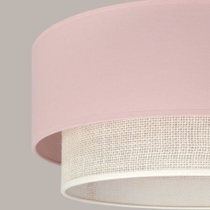 Brilagi - LED-riippuvalaisin johdolla BOHO BOBO 1xE27/60W/230V halkaisija 40 cm vaaleanpunainen/kerma