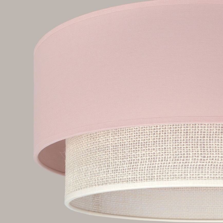 Brilagi - LED-riippuvalaisin johdolla BOHO BOBO 1xE27/60W/230V halkaisija 40 cm vaaleanpunainen/kerma