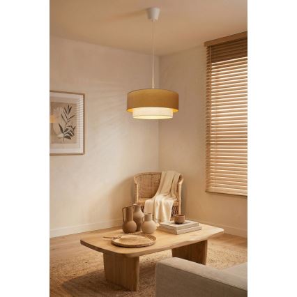 Brilagi - LED-riippuvalaisin johdolla BOHO ECO 1xE27/10W/230V halkaisija 40 cm beige/kerma