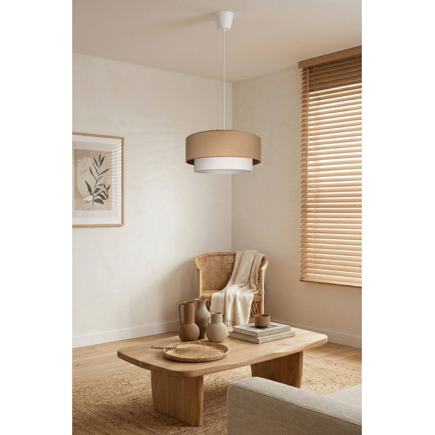 Brilagi - LED-riippuvalaisin johdolla BOHO ECO 1xE27/10W/230V halkaisija 40 cm beige/kerma