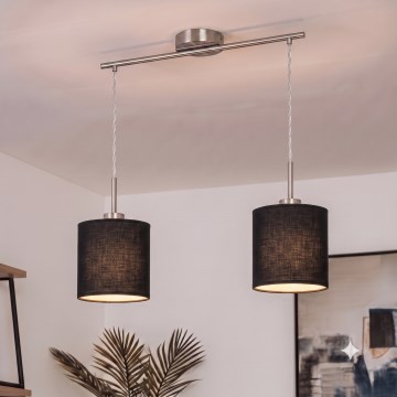 Brilagi - LED-riippuvalaisin johdolla NUBILA 2xE27/60W/230V musta