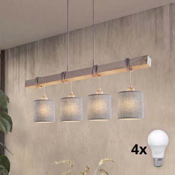 BRILAGI - LED-riippuvalaisin johdolla NUBILA 4xE27/60W/230V harmaa