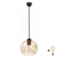 BRILAGI - LED-riippuvalaisin johdolla RETRO GLASS 1xE27/60W/230V halkaisija 18 cm musta/savunruskea