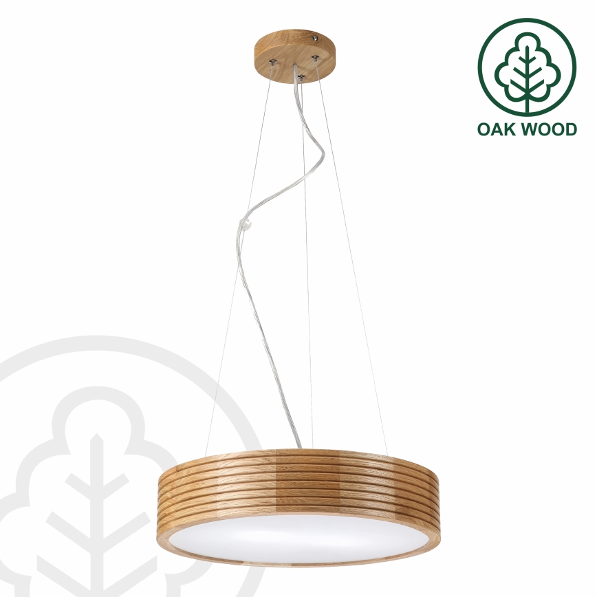 Brilagi - LED-riippuvalaisin kaapelilla CARVALHO MODERN 2xE27/60W/230V tammi, halkaisija 37,5 cm
