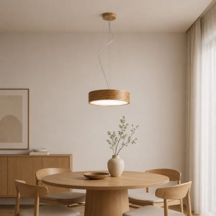 Brilagi - LED-riippuvalaisin kaapelilla CARVALHO MODERN 2xE27/60W/230V tammi, halkaisija 37,5 cm