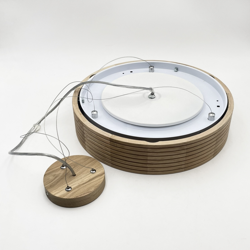 Brilagi - LED-riippuvalaisin kaapelilla CARVALHO MODERN 2xE27/60W/230V tammi, halkaisija 37,5 cm