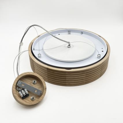Brilagi - LED-riippuvalaisin kaapelilla CARVALHO MODERN 2xE27/60W/230V tammi, halkaisija 37,5 cm