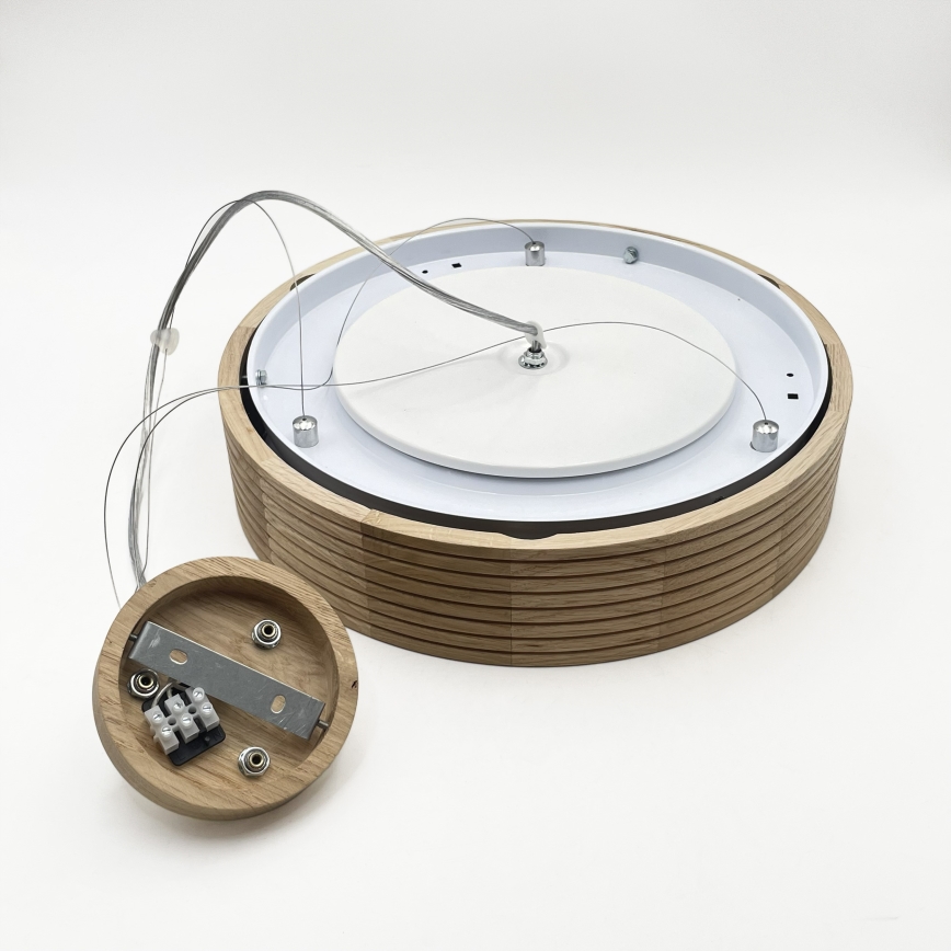 Brilagi - LED-riippuvalaisin kaapelilla CARVALHO MODERN 2xE27/60W/230V tammi, halkaisija 37,5 cm